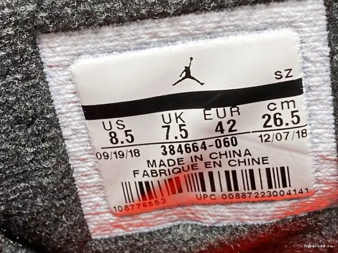 Retro OG 6 Black Jordan Infrared Air 384664-060 0503